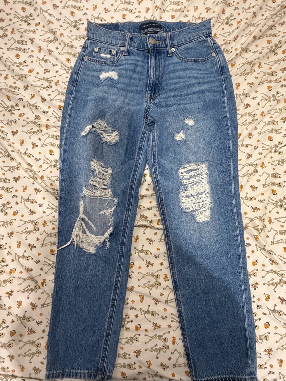 Aeropostale Distressed Light Blue Boyfriend Jeans